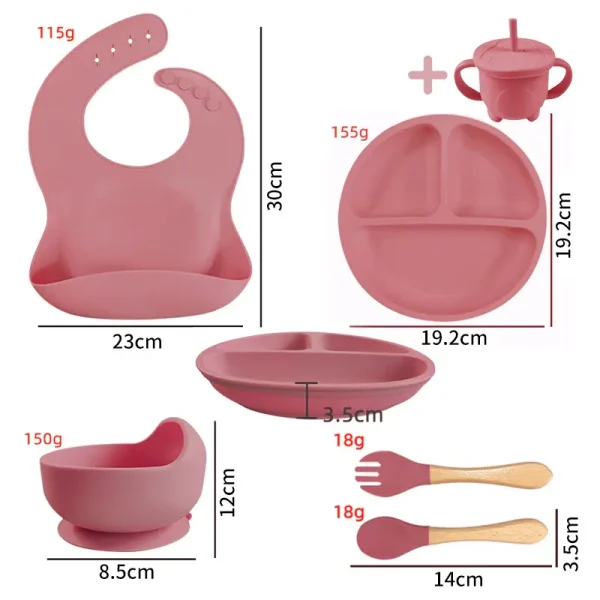Baby Silicone Tableware 6PCS Set BPA Free